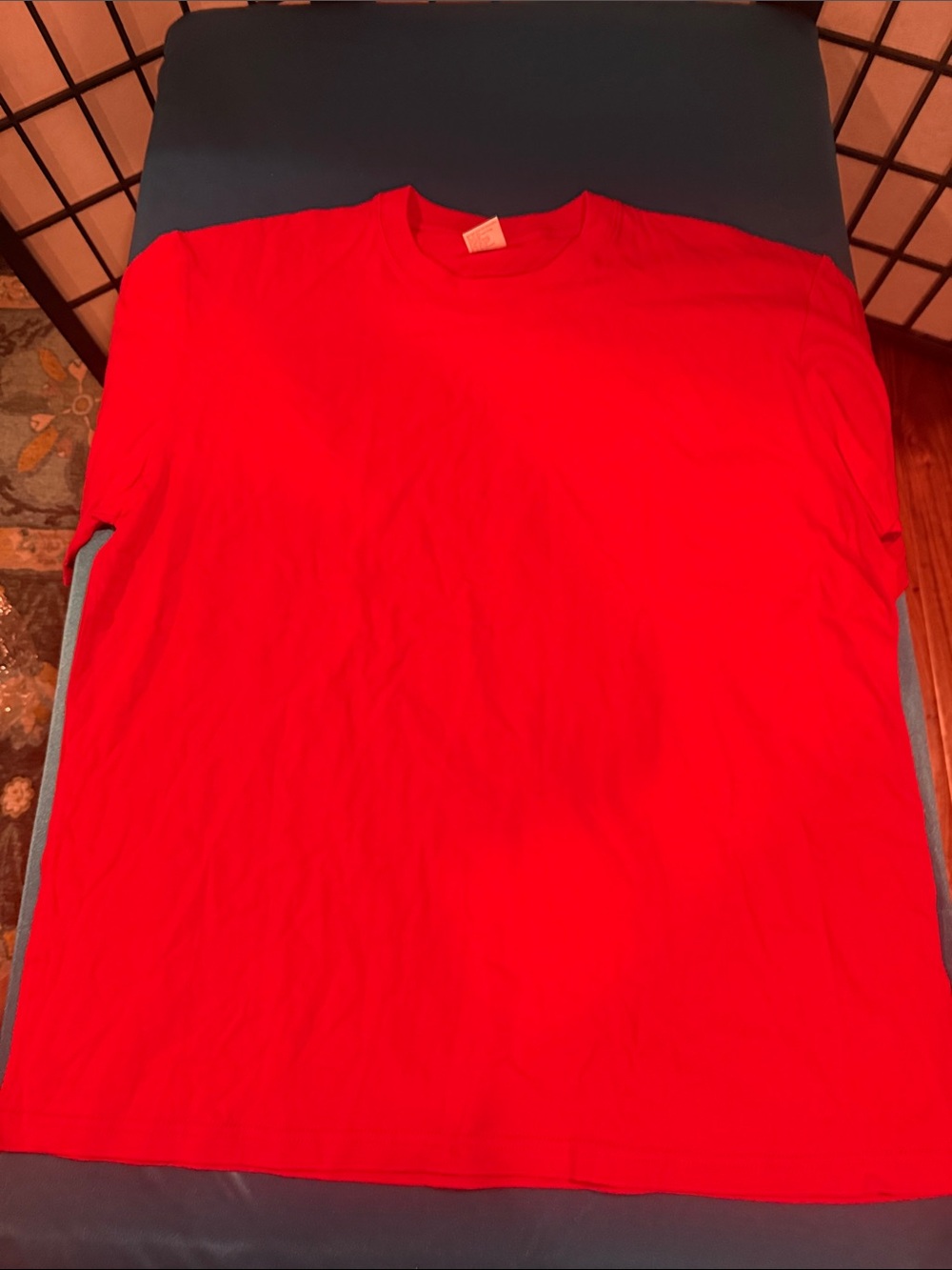 Men's Solid Red Crewneck Short Sleeve Tee